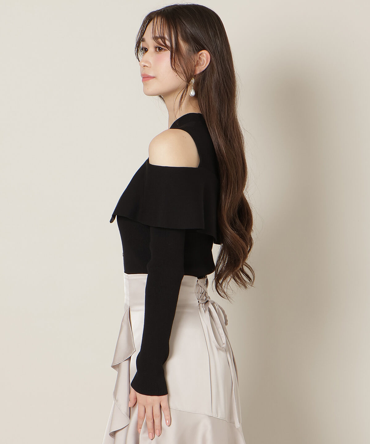 WILLSELECTION「オープンショルダーレイヤードニット」|ニット・セーター|