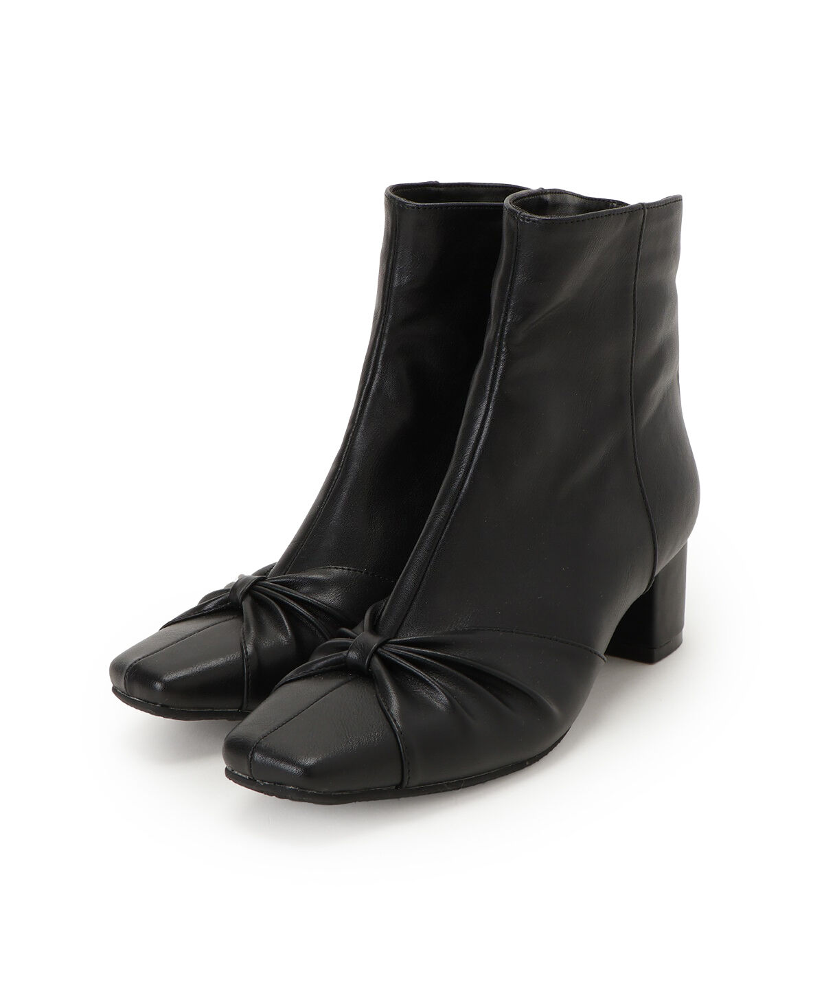 WILLSELECTION「フロントリボンショートブーツ」|ショートブーツ|ブラック