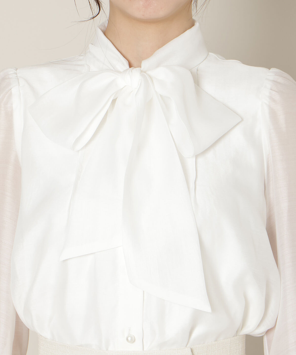 WILLSELECTION「フリルスリーブシアーボウタイブラウス」|シャツ・ブラウス|