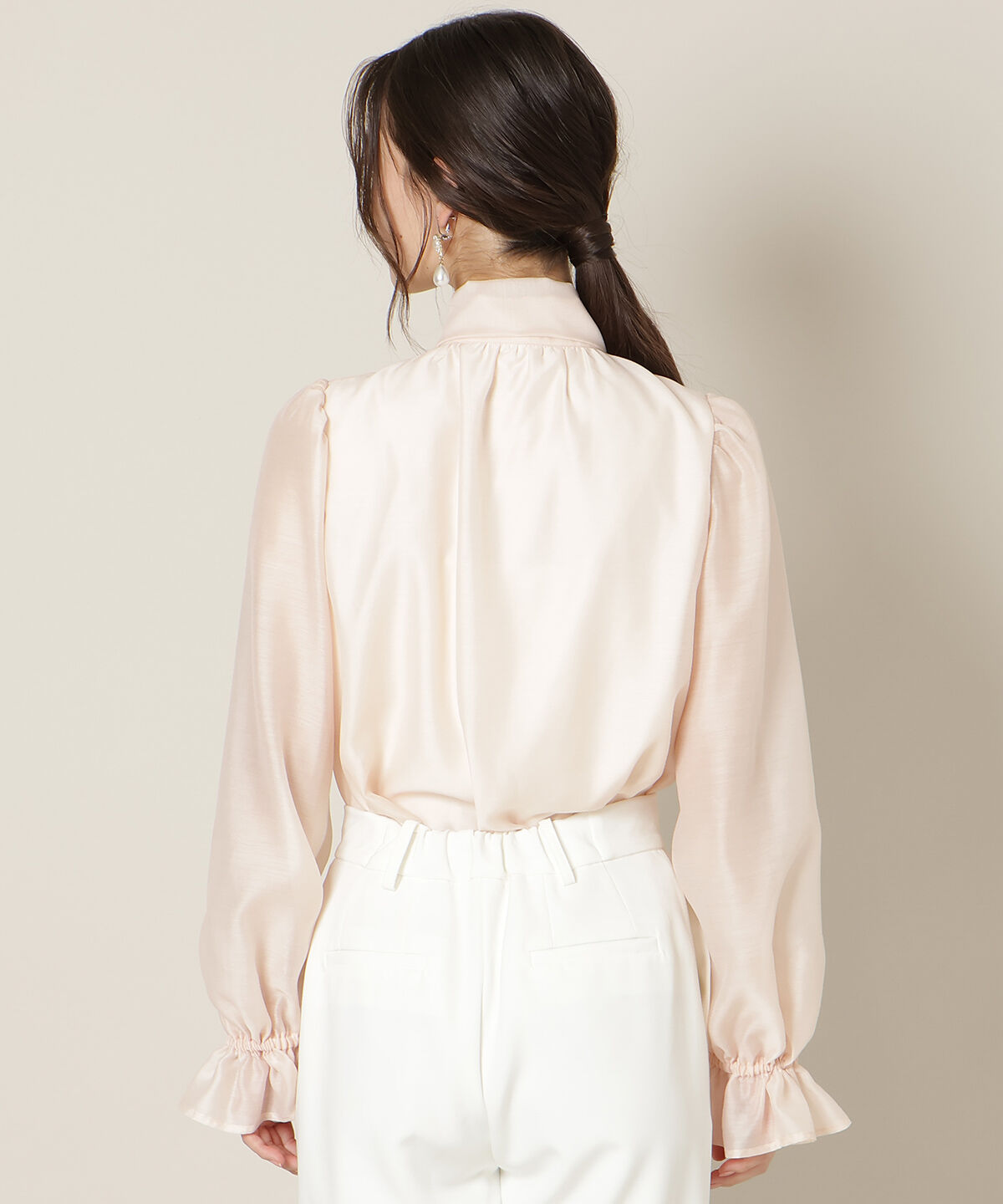 WILLSELECTION「フリルスリーブシアーボウタイブラウス」|シャツ・ブラウス|