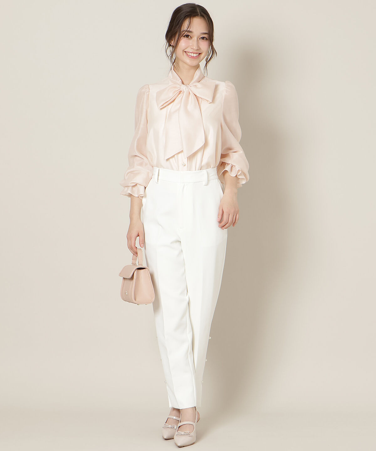 WILLSELECTION「フリルスリーブシアーボウタイブラウス」|シャツ・ブラウス|