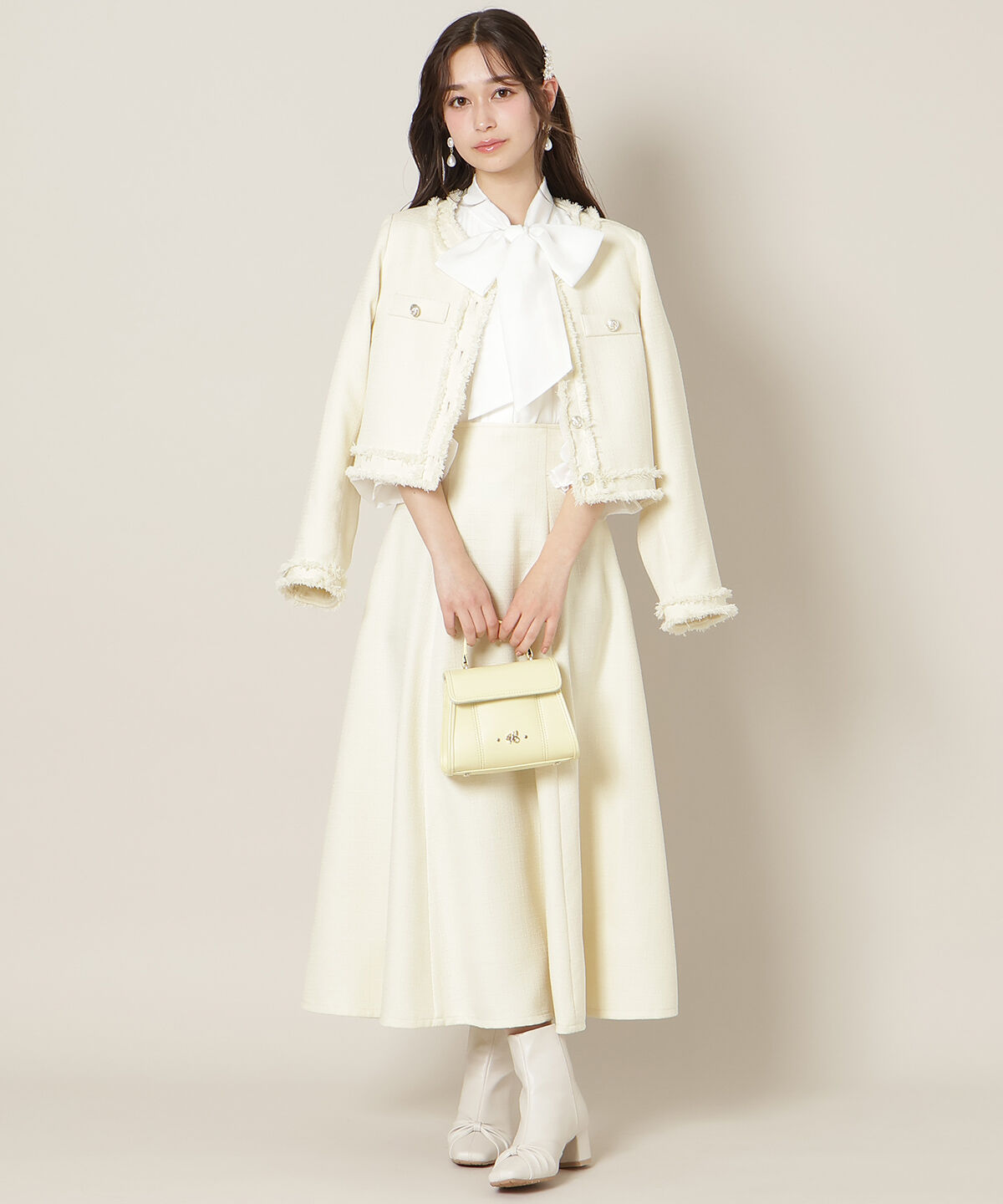 WILLSELECTION「ハイウエストツイードフレアスカート」|フレア|