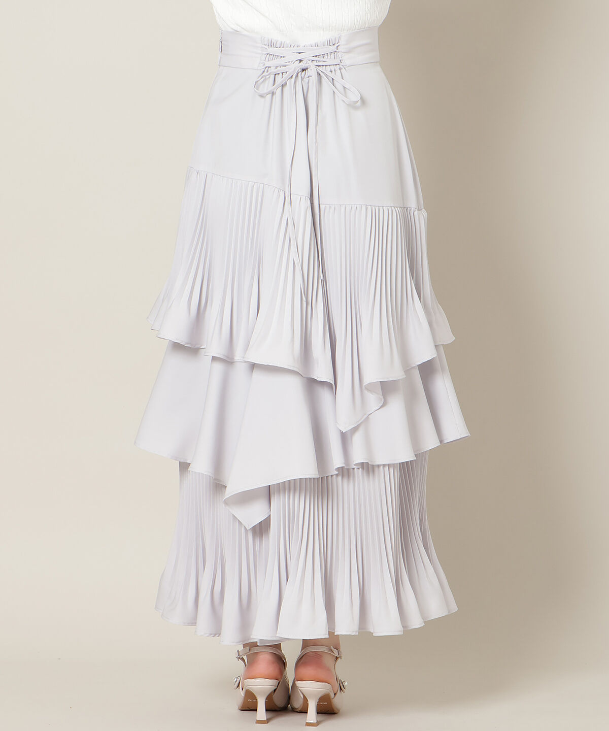 WILLSELECTION「プリーツシフォンティアードスカート」|フレア|