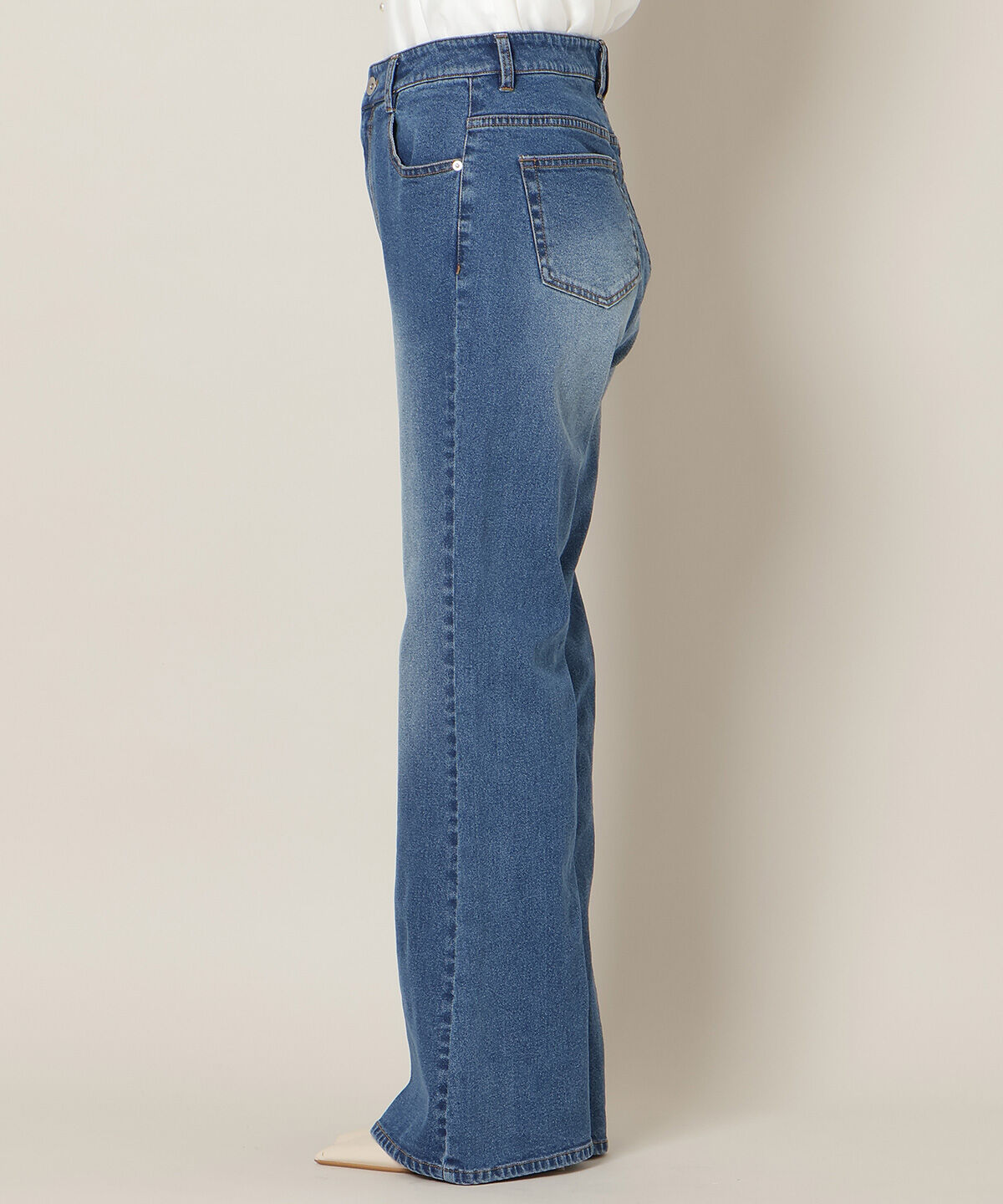 WILLSELECTION「ロゴ刺繍セミフレアデニムパンツ」|デニム|