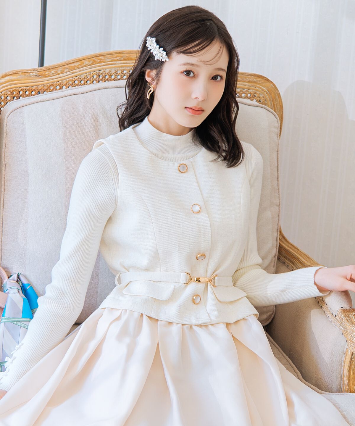 WILLSELECTION「ツイードドッキングジレワンピース」|ワンピース|