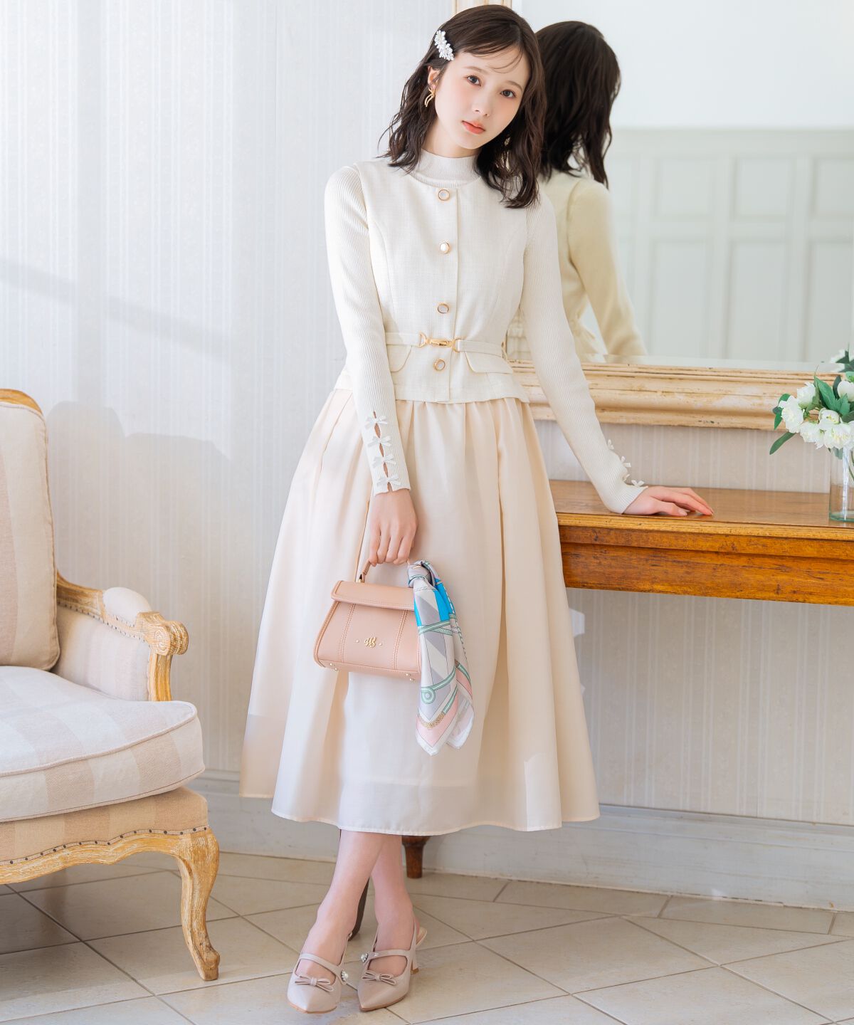 WILLSELECTION「ツイードドッキングジレワンピース」|ワンピース|