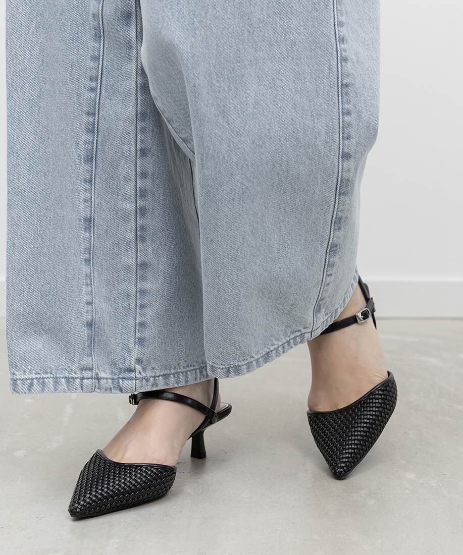  「ブレードデザインアンクルストラップパンプス」|パンプス|