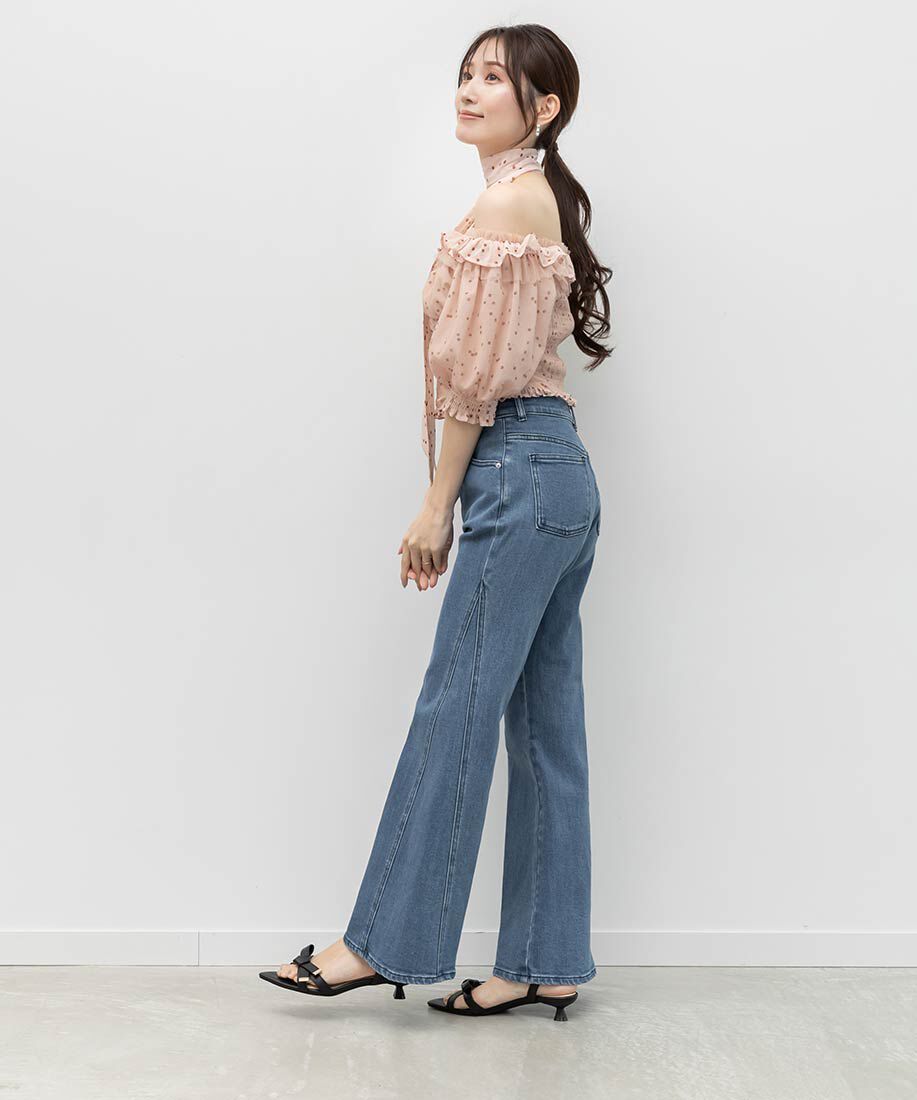  「リボンデザインポインテッドトゥサンダル」|サンダル|