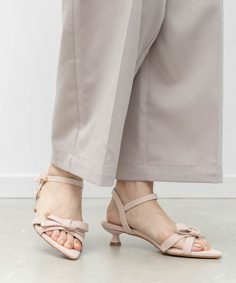  「リボンデザインポインテッドトゥサンダル」|サンダル|