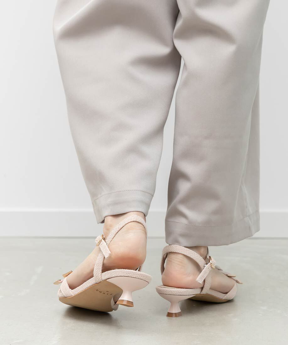  「リボンデザインポインテッドトゥサンダル」|サンダル|