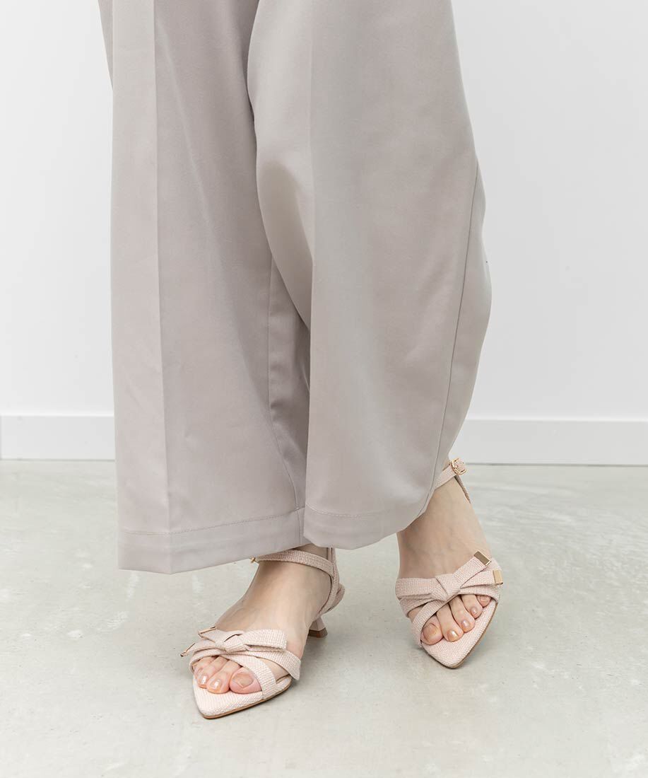  「リボンデザインポインテッドトゥサンダル」|サンダル|