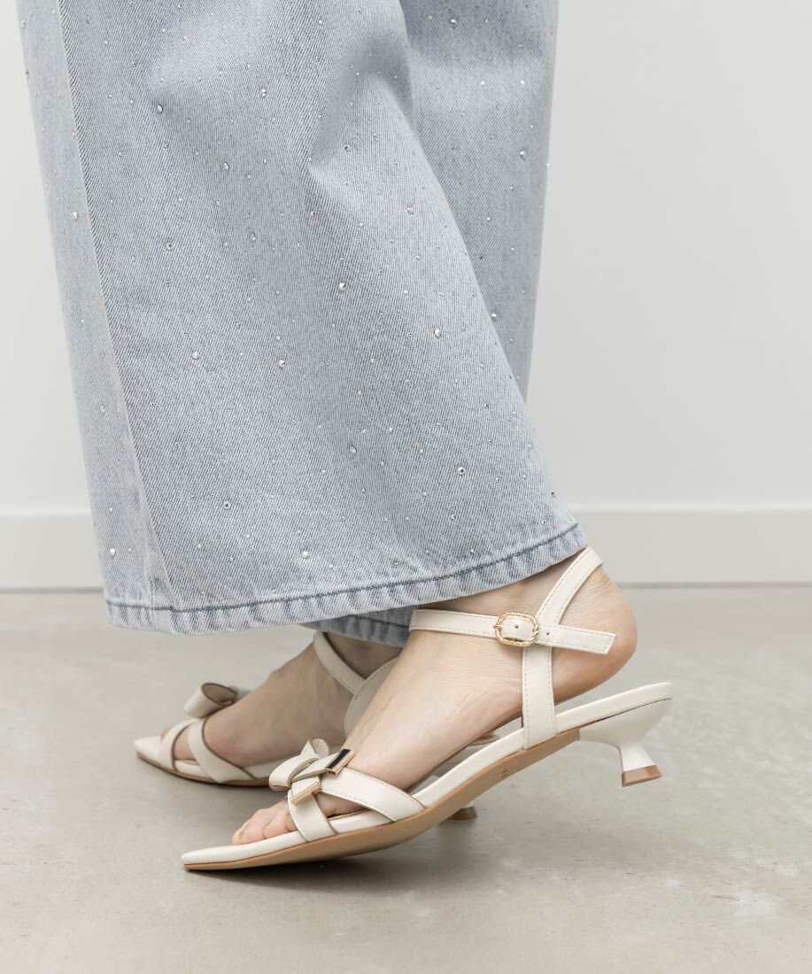  「リボンデザインポインテッドトゥサンダル」|サンダル|