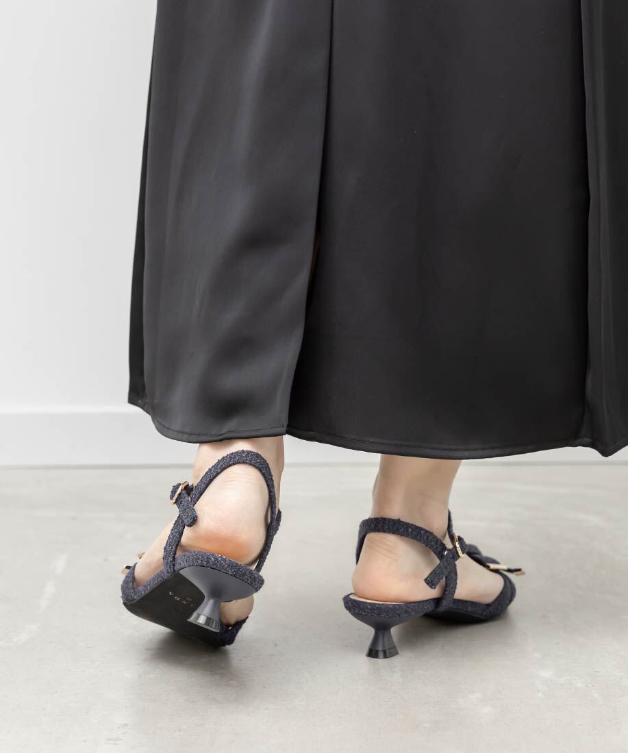  「リボンデザインポインテッドトゥサンダル」|サンダル|