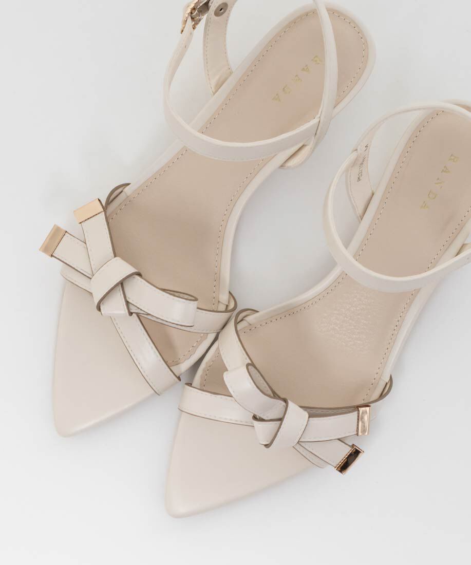  「リボンデザインポインテッドトゥサンダル」|サンダル|