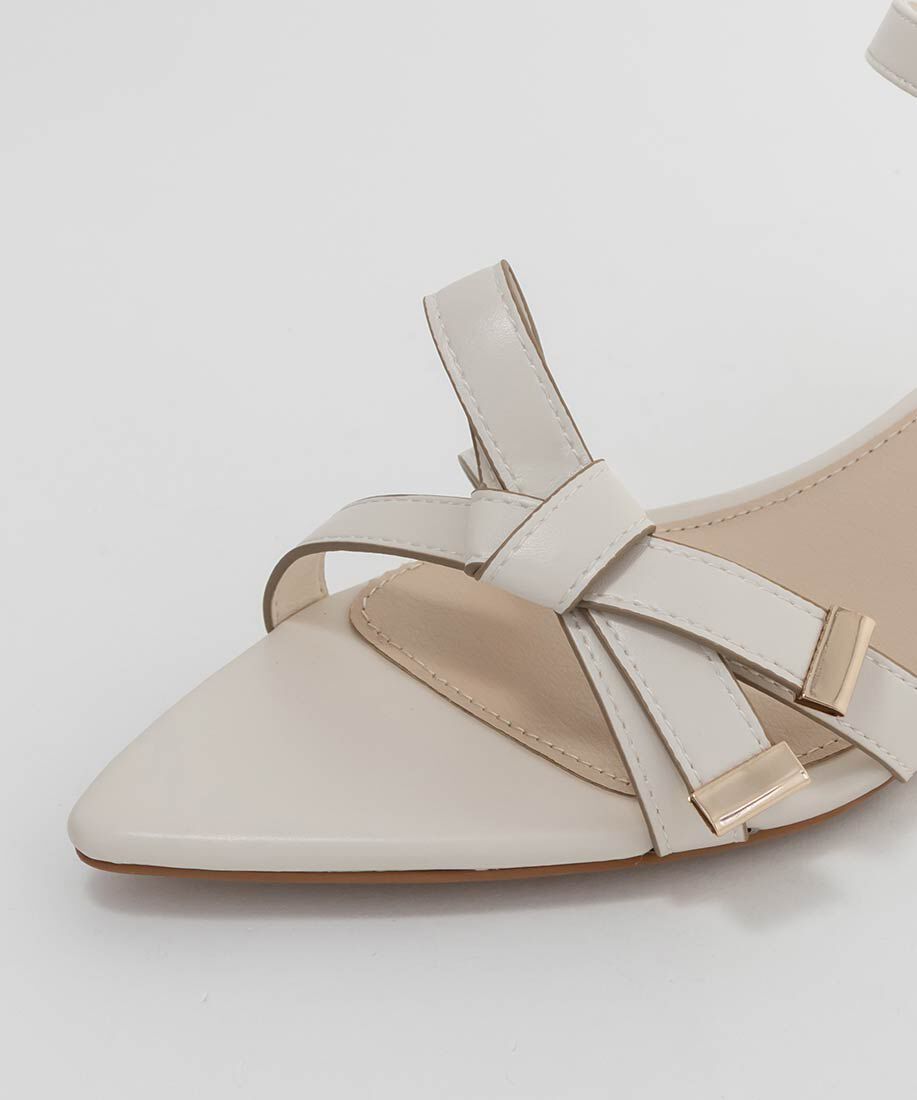  「リボンデザインポインテッドトゥサンダル」|サンダル|