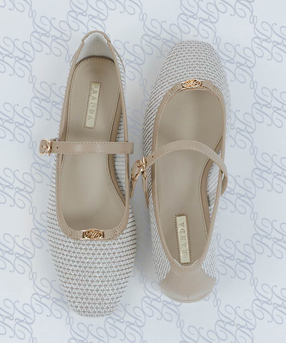  「メッシュメリージェーンフラットパンプス」|パンプス|