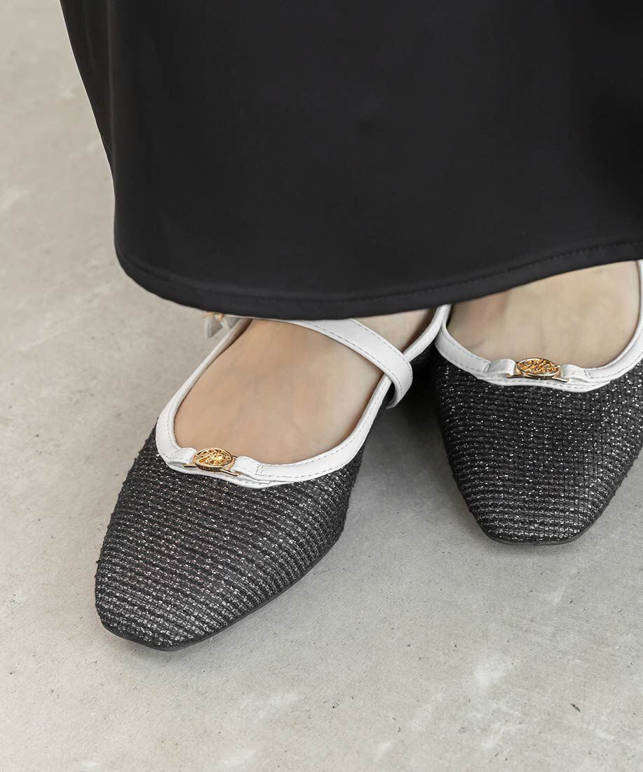  「メッシュメリージェーンフラットパンプス」|パンプス|