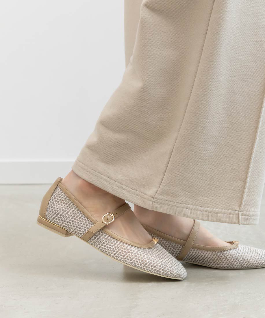  「メッシュメリージェーンフラットパンプス」|パンプス|