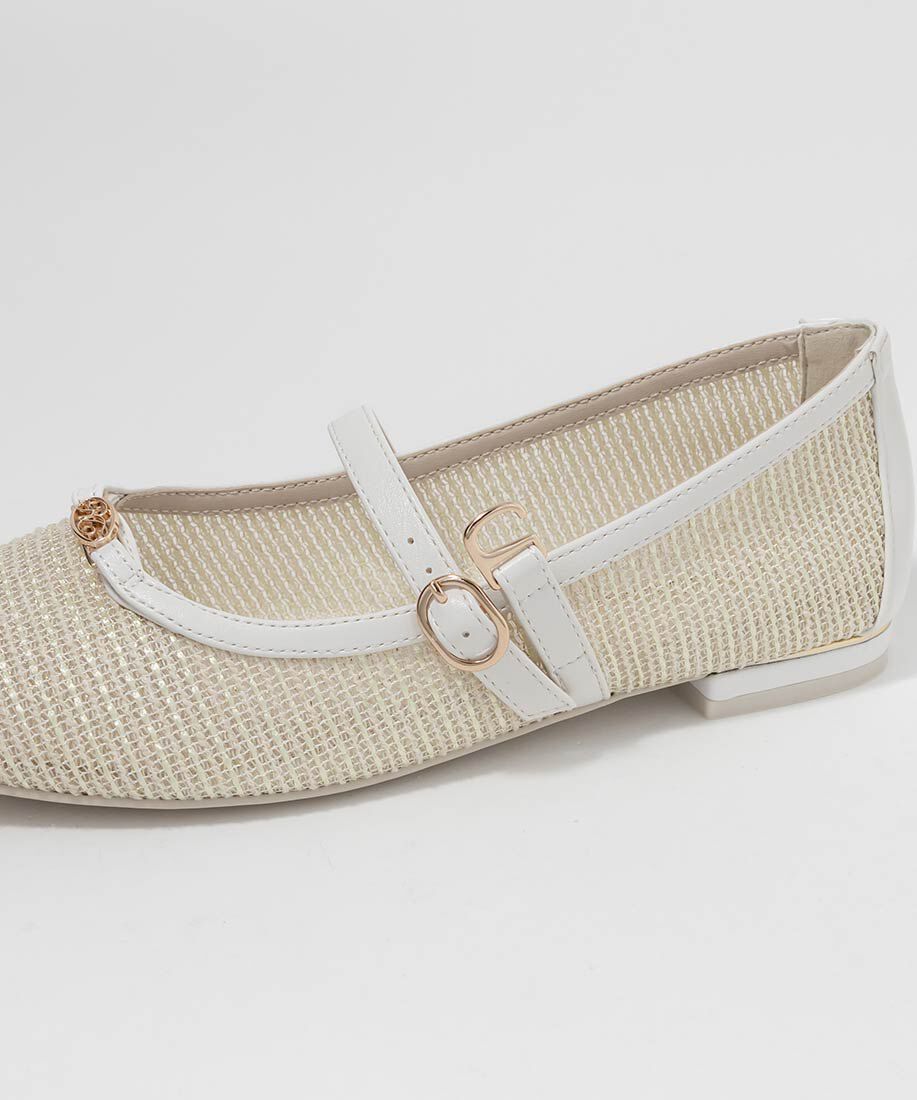  「メッシュメリージェーンフラットパンプス」|パンプス|