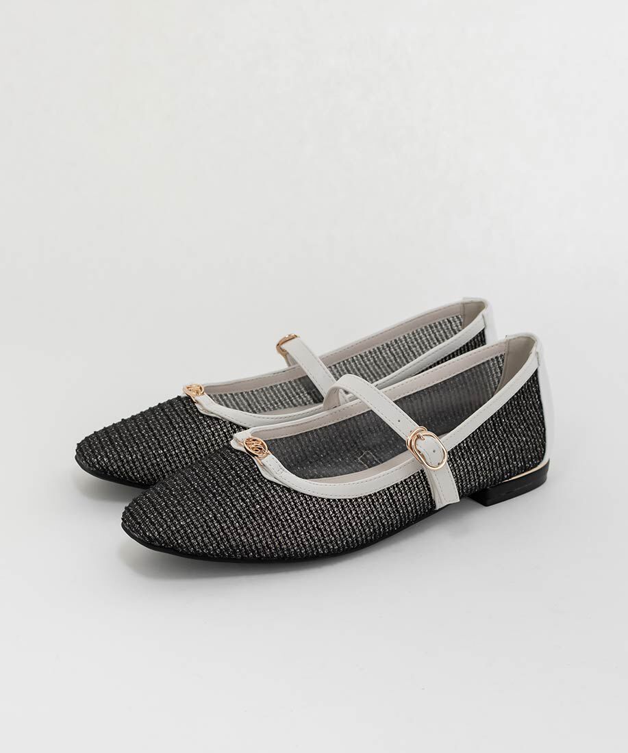  「メッシュメリージェーンフラットパンプス」|パンプス|