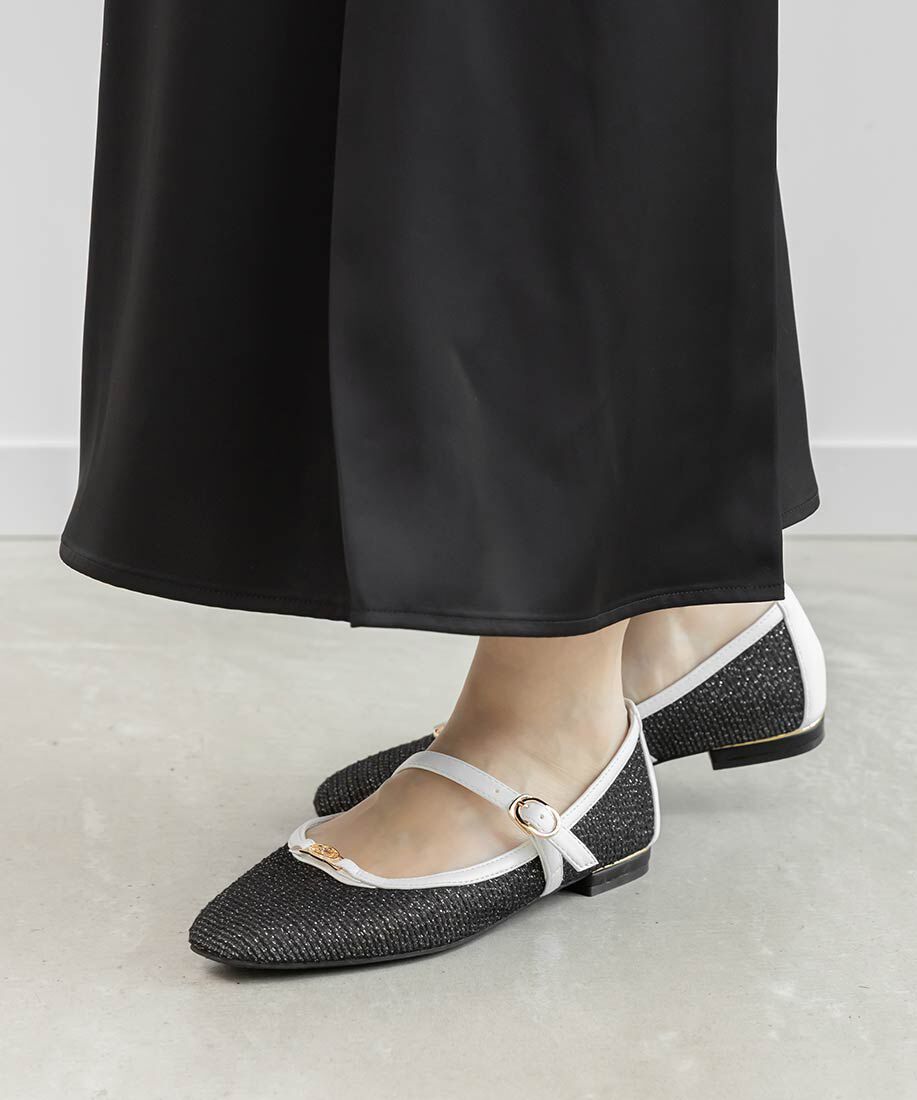  「メッシュメリージェーンフラットパンプス」|パンプス|