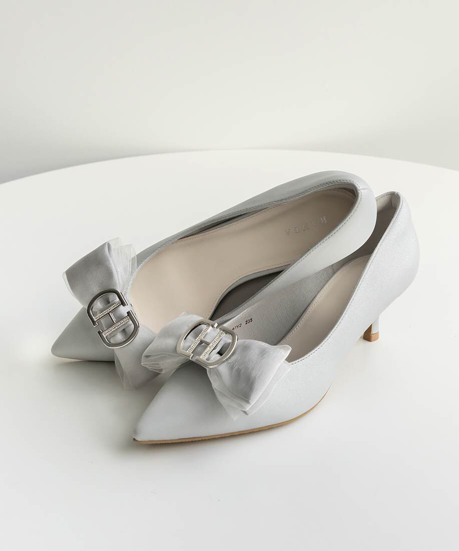  「2WAY シアーシフォンリボンパンプス」|パンプス|