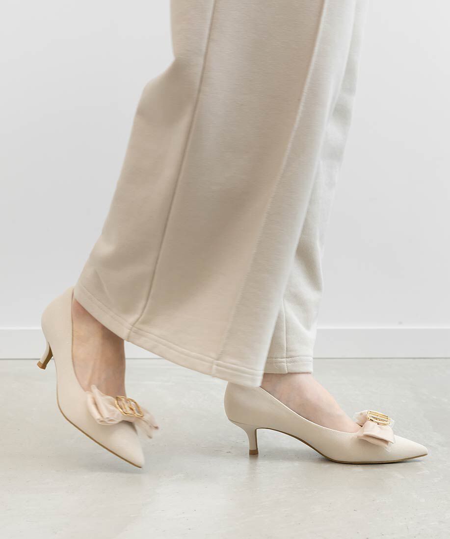  「2WAY シアーシフォンリボンパンプス」|パンプス|