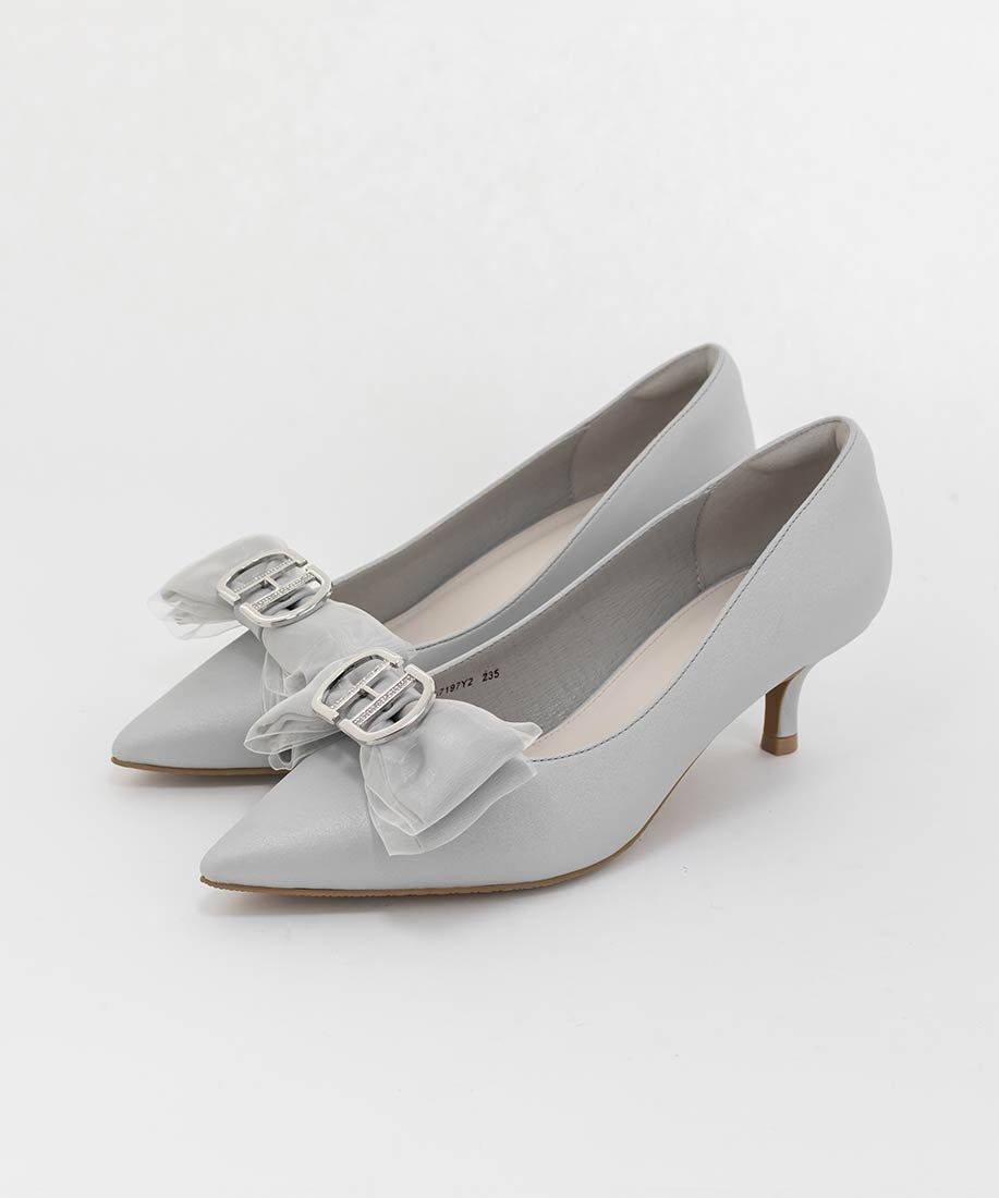  「2WAY シアーシフォンリボンパンプス」|パンプス|