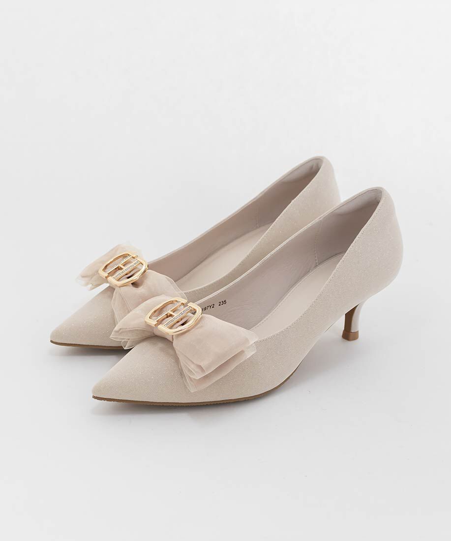 「2WAY シアーシフォンリボンパンプス」|パンプス|