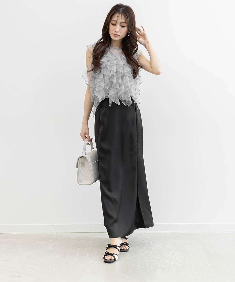  「サテンダブルリボンミュールサンダル」|パンプス|