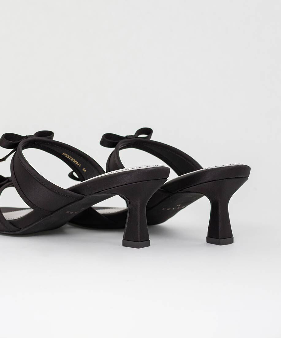  「サテンダブルリボンミュールサンダル」|パンプス|