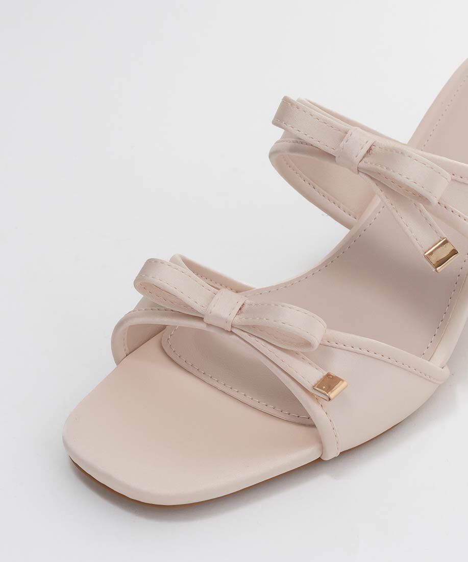  「サテンダブルリボンミュールサンダル」|パンプス|