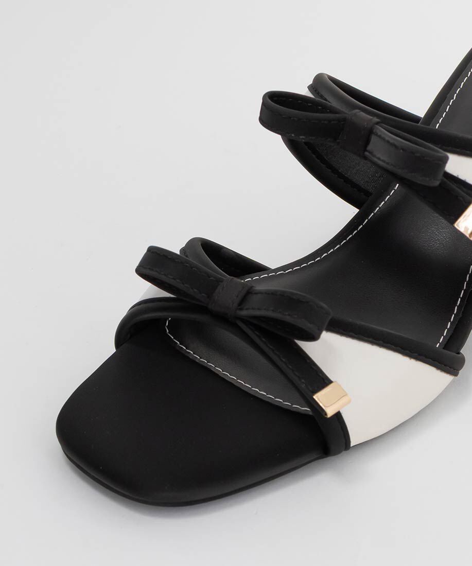  「サテンダブルリボンミュールサンダル」|パンプス|