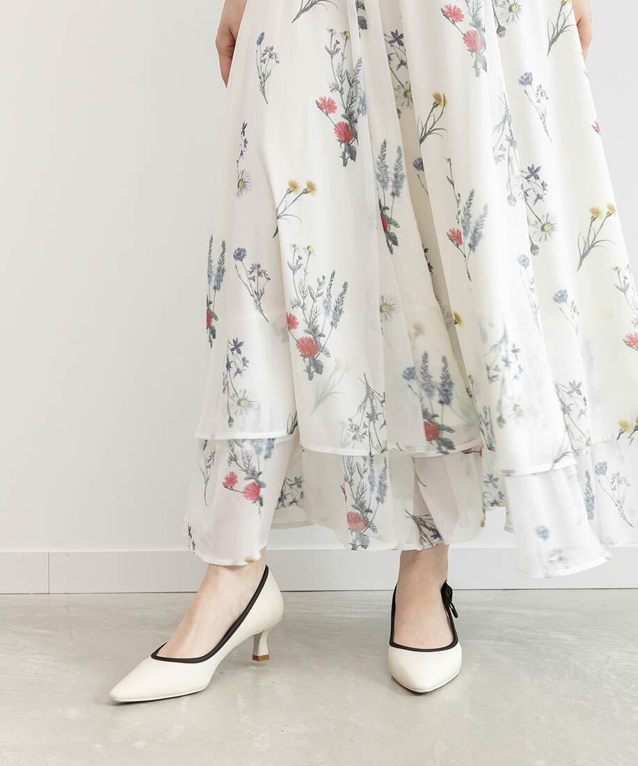  「リボンデザインサイドオープンパンプス」|パンプス|