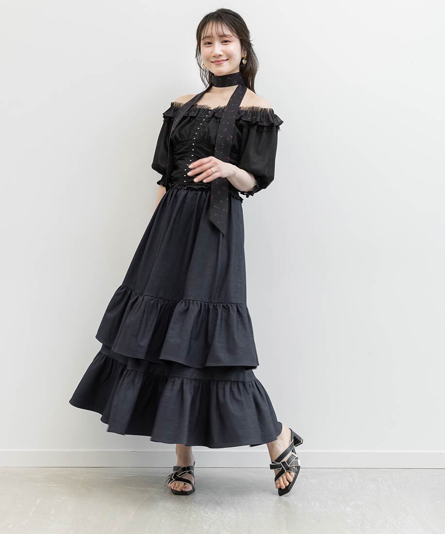  「アシンメトリーリボンミュールサンダル」|パンプス|