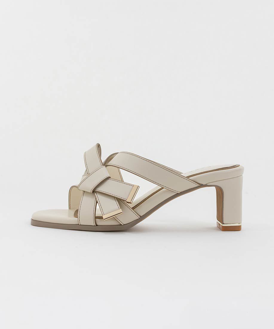  「アシンメトリーリボンミュールサンダル」|パンプス|