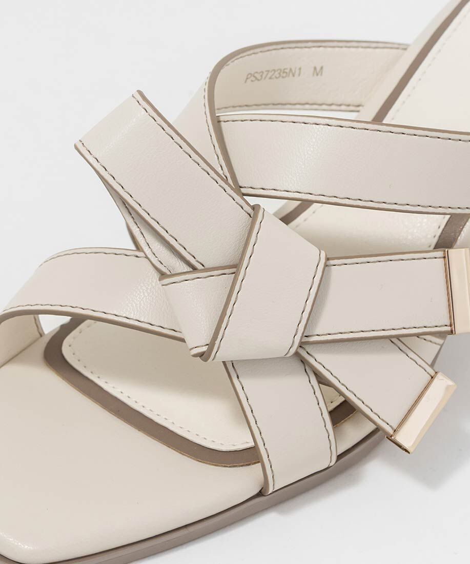  「アシンメトリーリボンミュールサンダル」|パンプス|