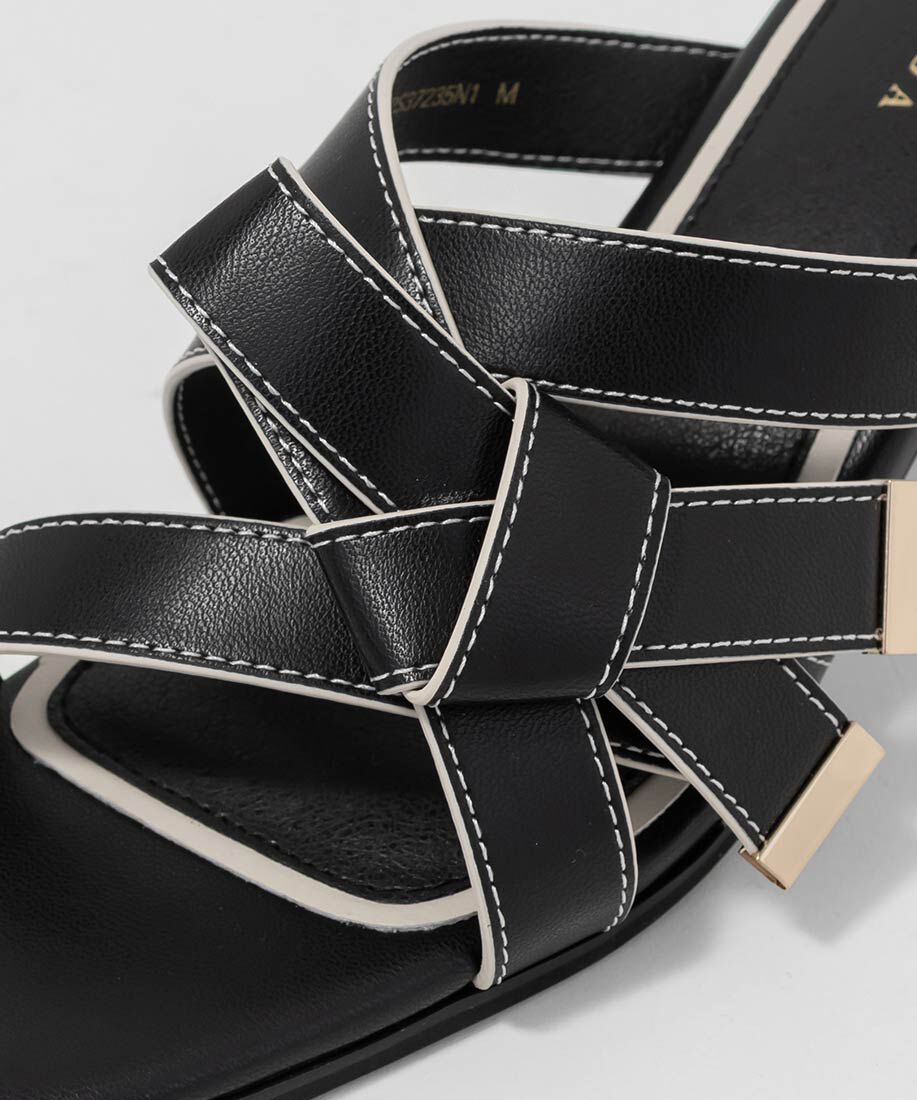  「アシンメトリーリボンミュールサンダル」|パンプス|