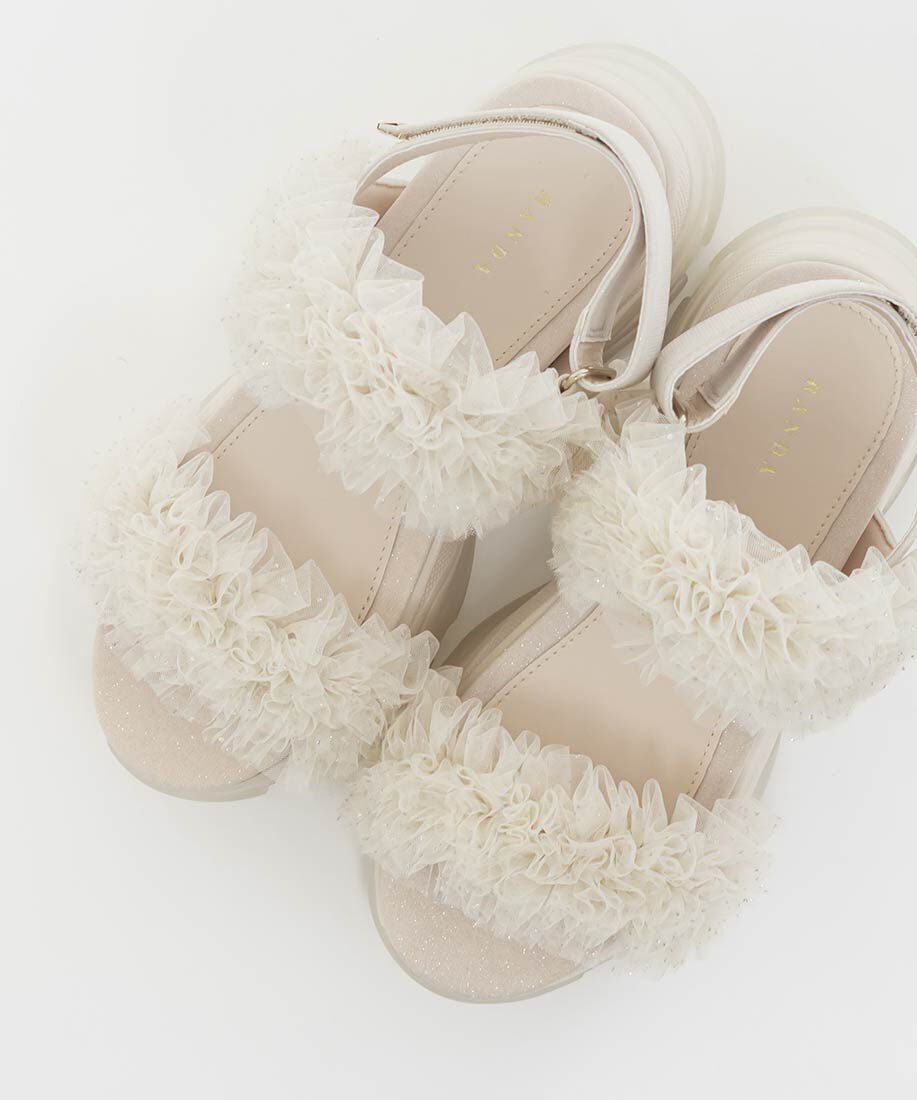  「ボリュームチュールフリルスポーツサンダル」|サンダル|