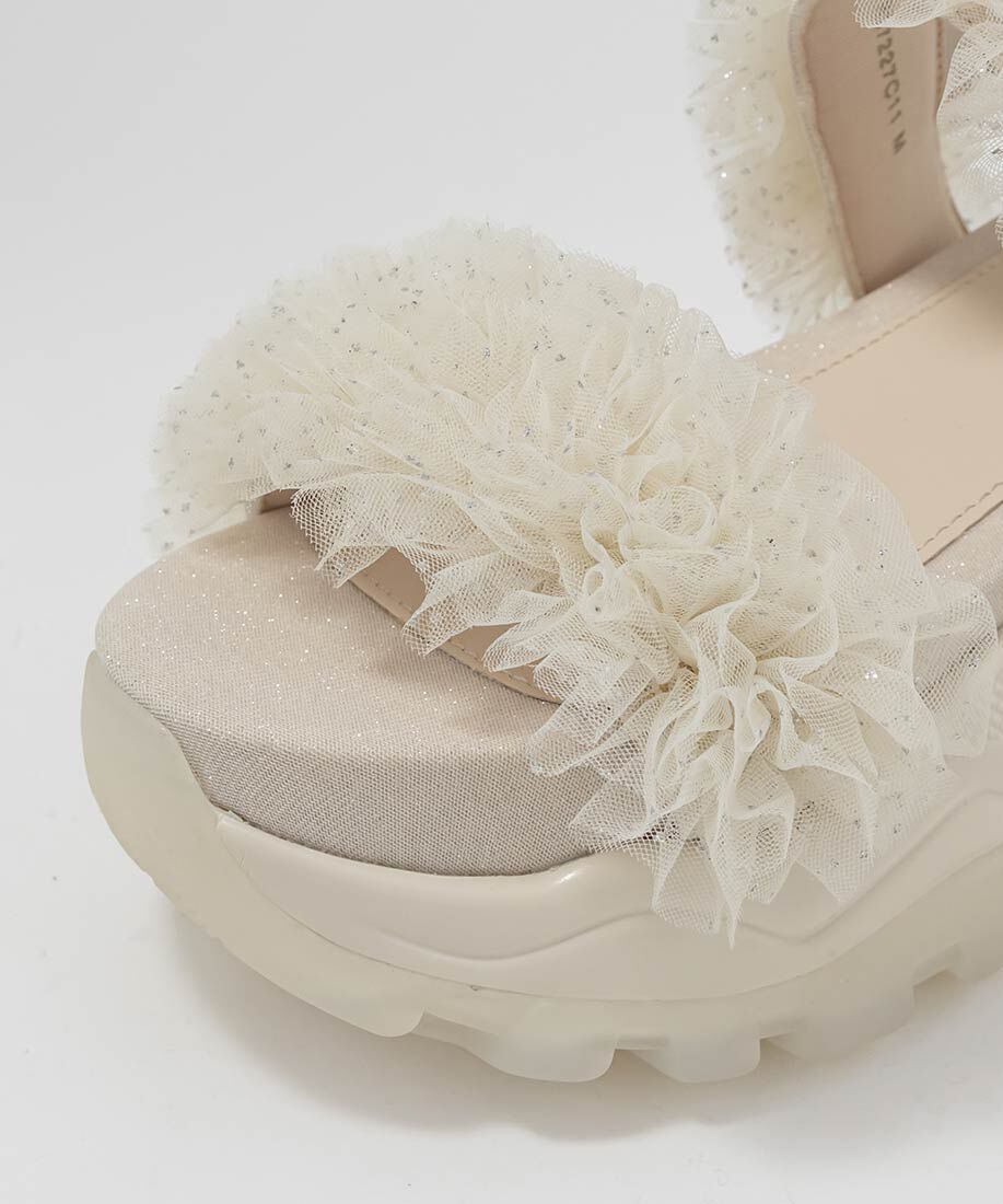  「ボリュームチュールフリルスポーツサンダル」|サンダル|