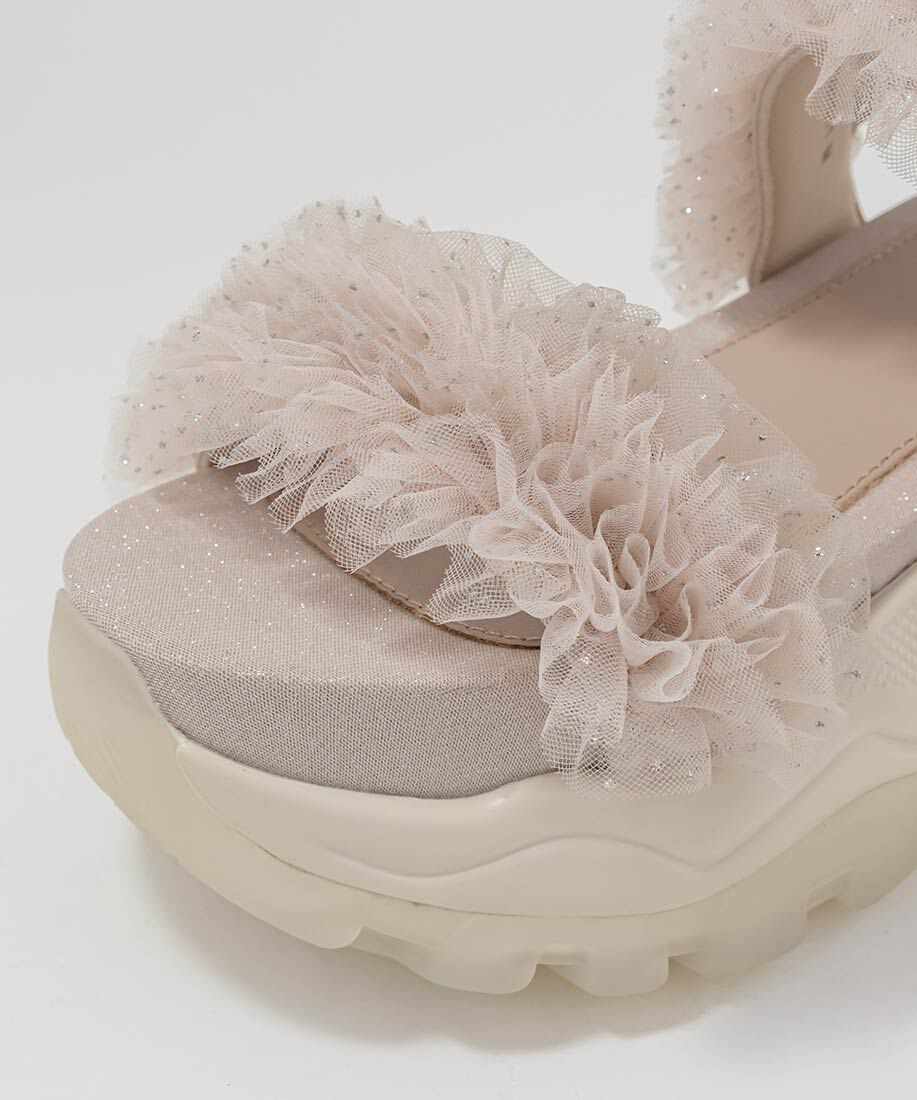  「ボリュームチュールフリルスポーツサンダル」|サンダル|