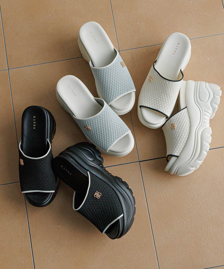  「【SUSTAINABLE】ニットボリュームソールサンダル」|サンダル|