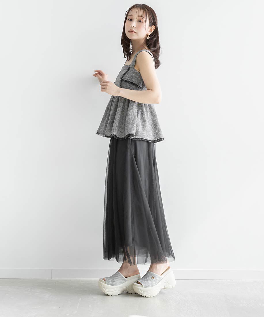  「【SUSTAINABLE】ニットボリュームソールサンダル」|サンダル|