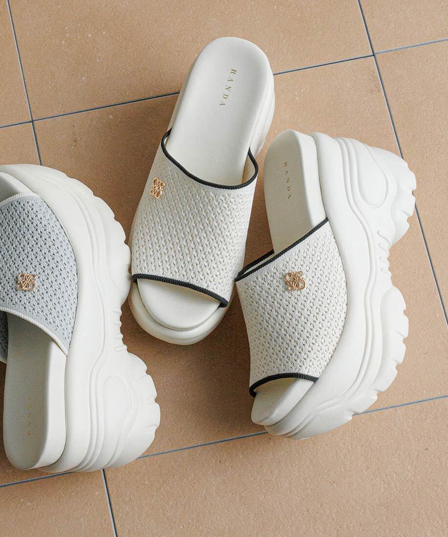  「【SUSTAINABLE】ニットボリュームソールサンダル」|サンダル|