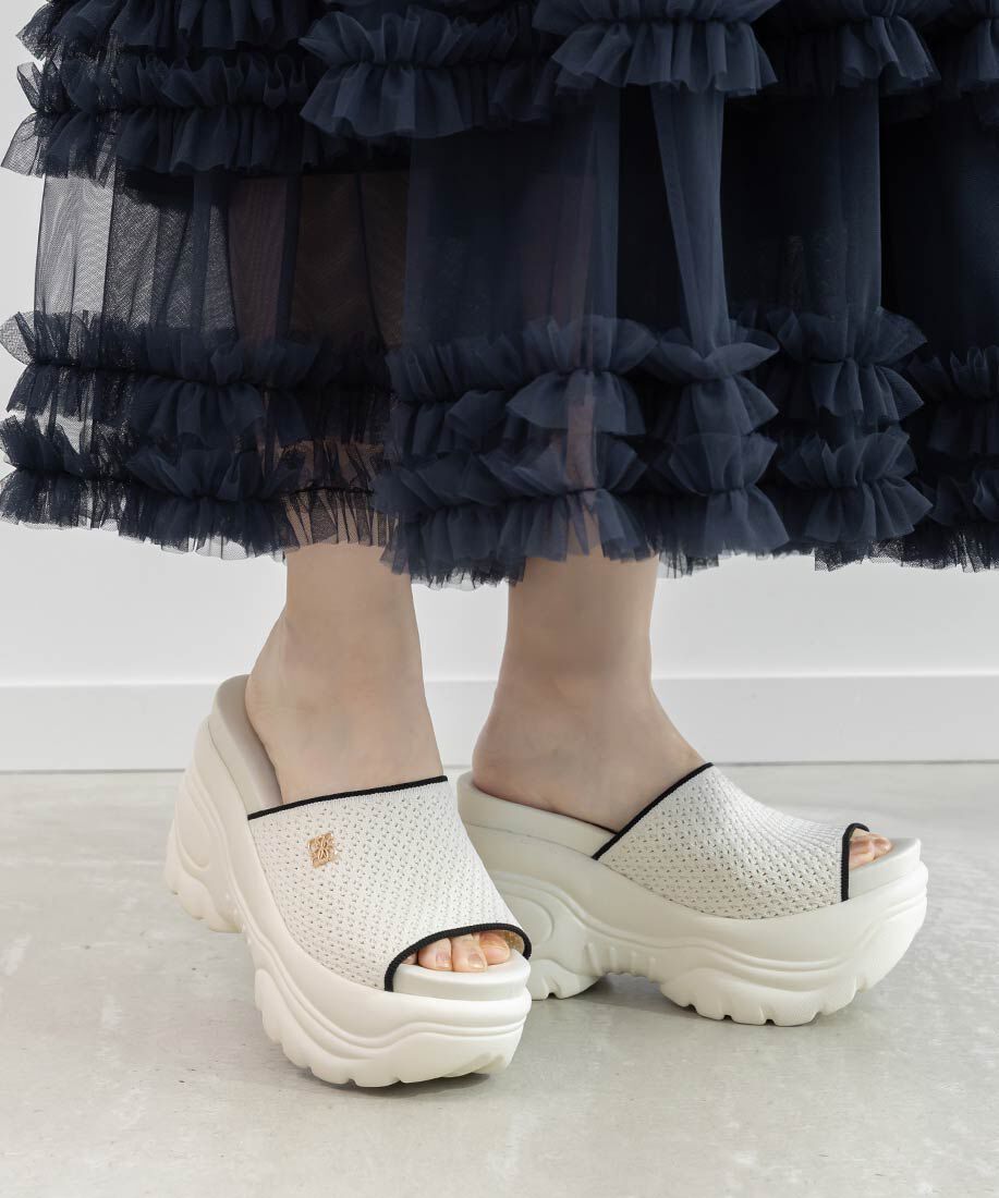  「【SUSTAINABLE】ニットボリュームソールサンダル」|サンダル|