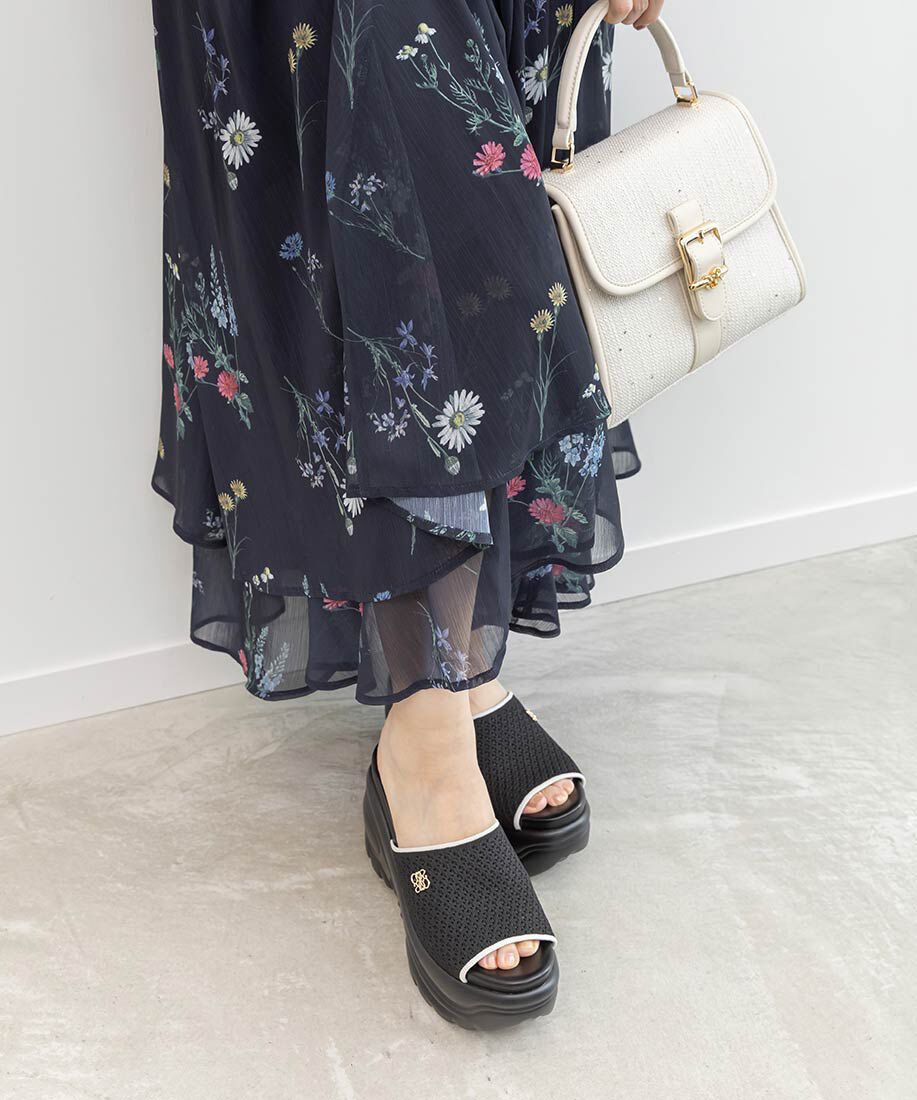  「【SUSTAINABLE】ニットボリュームソールサンダル」|サンダル|