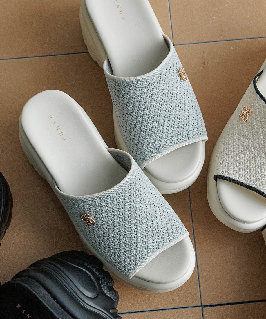  「【SUSTAINABLE】ニットボリュームソールサンダル」|サンダル|