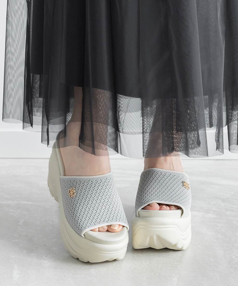  「【SUSTAINABLE】ニットボリュームソールサンダル」|サンダル|