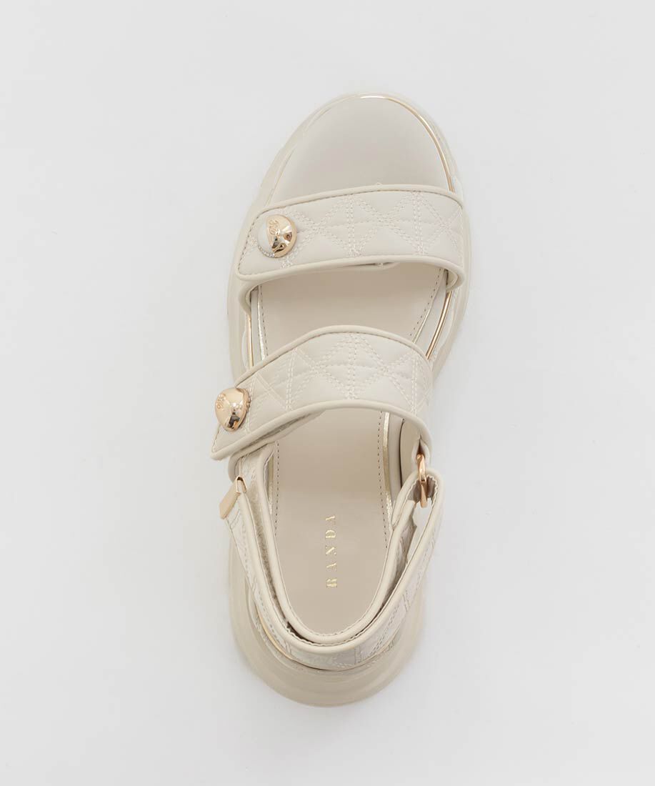  「パールパーツキルティングスポーツサンダル」|サンダル|