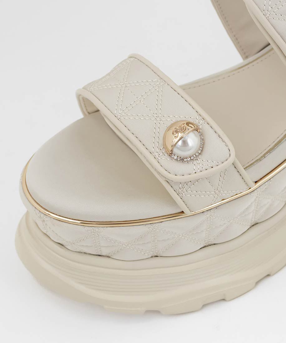  「パールパーツキルティングスポーツサンダル」|サンダル|